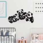 Modern Panda Wall Art, Pack Of 3 – Vintage Wall Clock