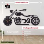 Analog Stylish Bike Design MDF Wall Clock – Wall Shelf for Books