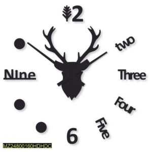 Beautiful Deer Shaped Wood Wall Clock – Wall Art Painting