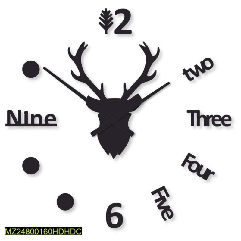 261-119-248175-product-1.jpg Beautiful Deer Shaped Wood Wall Clock – Wall Art Painting