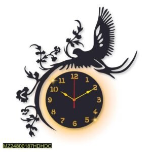 Beautiful Eagle Laminated Wall Clock With Backlight – Wall Art Hanging