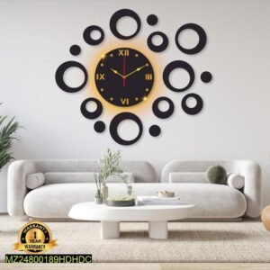 Ring Design Laminated Wall Clock With Backlight – Wall Shelf for Plants