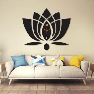 Flower Round Analogue Wall Clock – Large Wall Clock for Living Room