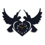 Pigeon Heart Analogue Wall Clock – Wooden Wall Shelf