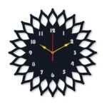Sun Round Analogue Wall Clock – Wooden Wall Art