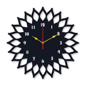 Sun Round Analogue Wall Clock – Wooden Wall Art