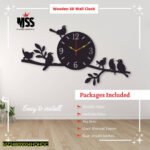 Analog Stylish Birds Design MDF Wall Clock – Islamic Wall Art