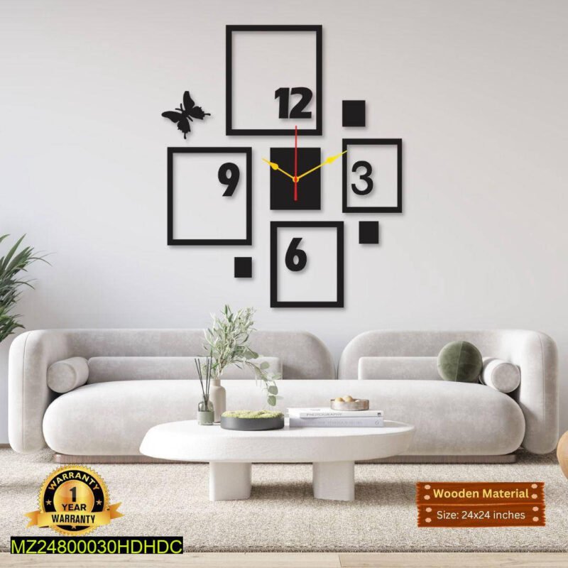 261-20863-116078-product-1.jpeg 4 Frame Wall Clock – Stylish Wall Art Pakistan