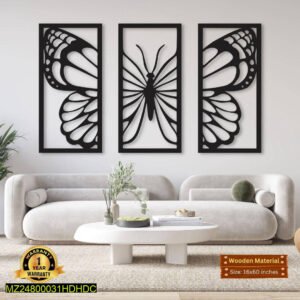 3 Butterfly Frames – Silent Wall Clock