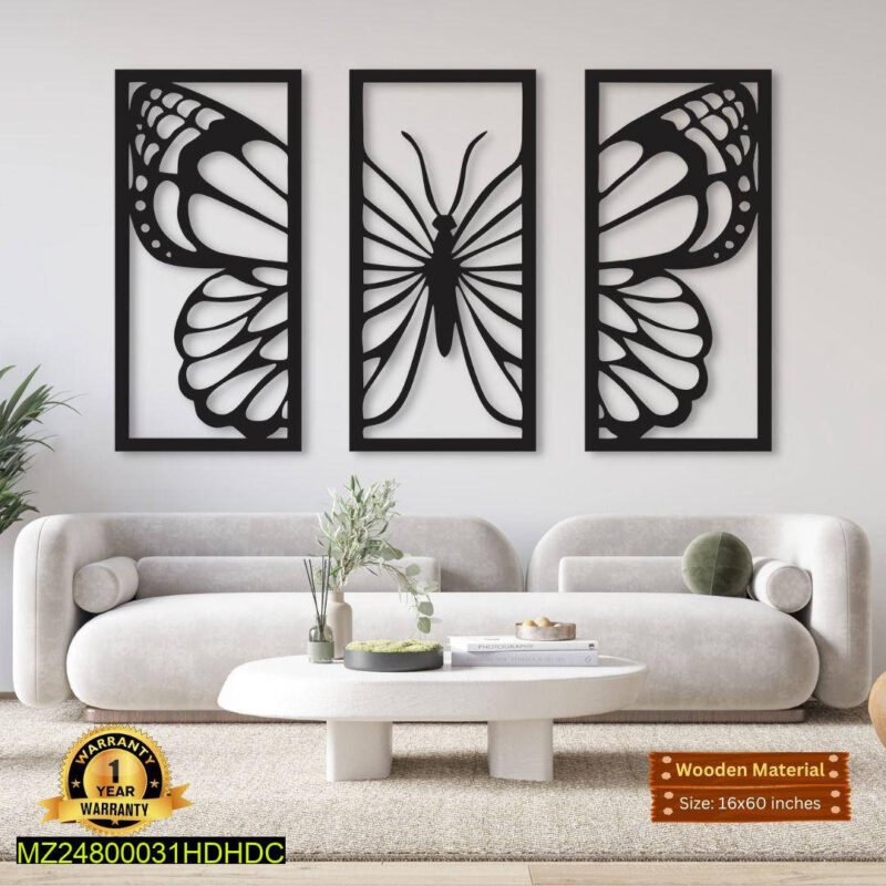 3 Butterfly Frames – Silent Wall Clock