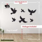 Modern 3D Art Wall Hanging Frame, Pack Of 6 – Wall Clock for Office