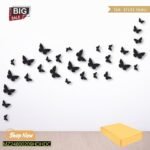 Butterfly Design Laminated Wall Art, Pack Of 30 – Modern Home Wall Art
