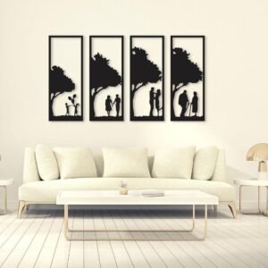 MDF Tree Design Wall Art – Metal Wall Shelf