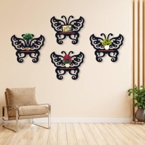 Butterfly Wall Hanging Shelves, Pack of 4 – Wall Shelf with Lights