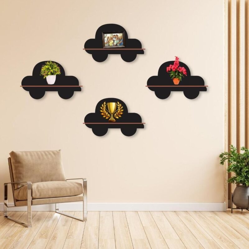 Car Wall Hanging Shelves, Pack of 4 – 3D Wall Art Decoration