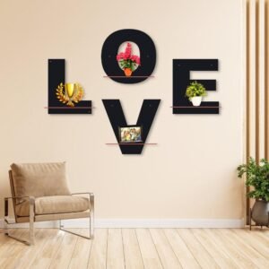 Love Alphabets Wall Hanging Shelves, Pack of 4 – Large Wall Clock for Living Room