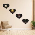Heart Wall Hanging Shelves, Pack of 4 – Decorative Wall Clock