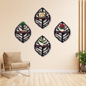 Leaf Wall Hanging Shelves, Pack of 4 – Wall Shelf with Lights
