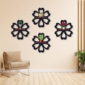 Flower Wall Hanging Shelves, Pack of 4 – Big Wall Shelf Storage