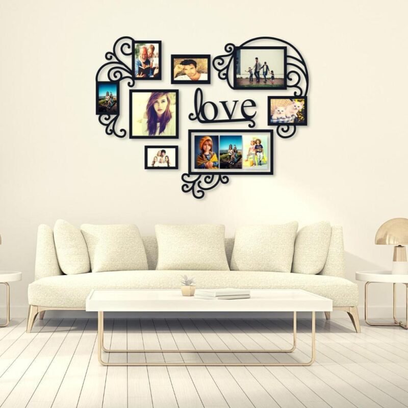 8 Frame Love Wall Art Decor – Floating Wall Shelf