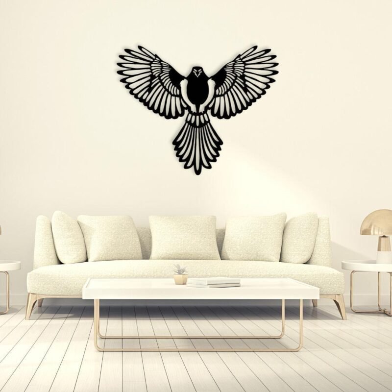 Elegant Black Bird Design Wall Art - Stylish MDF Laminated Décor – Minimalist Wall Art