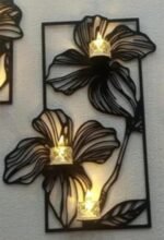 261-275-480246-product-2-2.jpg Elegant Black Flower Wall Decor - 3 Piece Set for Stylish Ambiance – Affordable Wall Shelf Online