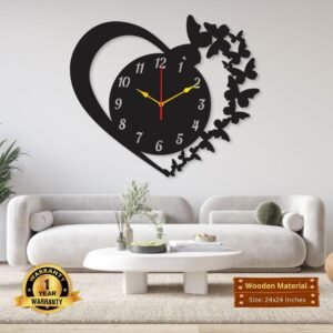 Heart Wall Clock – Wall Shelf for Living Room