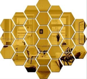 Acrylic Hexa, Golden – Abstract Wall Art