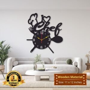Chef Analogue MDF Wall Clock – DIY Wall Shelf Decoration
