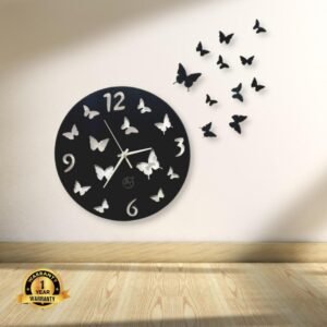 Butterfly Dial Clock – Luxury Wall Shelf