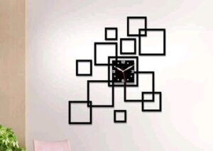 Wooden Boxes Clock – Modern Wall Shelf Pakistan