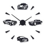 Beautiful Car Digit Wood Wall Clock – Metal Wall Shelf