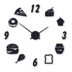 Beautiful Food Digit Wood Wall Clock – Wall Art for Bedroom
