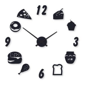Beautiful Food Digit Wood Wall Clock – Wall Art for Bedroom