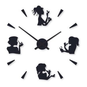 Beautiful Girls Digit Wood Wall Clock – Luxury Wall Art Design