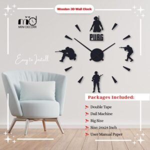 Beautiful Food PUBG Wood Wall Clock – Handmade Wall Art
