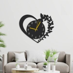 Beautiful Heart Design Laminated Wall Clock – Wall Clock with Lights