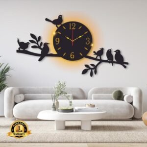 Sparrow Design Laminated Wall Clock With Backlight – Designer Wall Clock