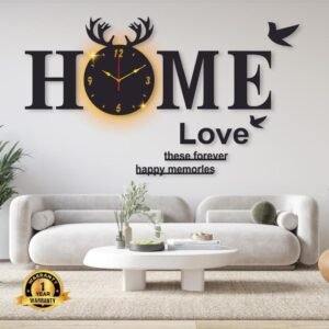 Home Design Laminated Wall Clock With Backlight – Wall Art for Bedroom