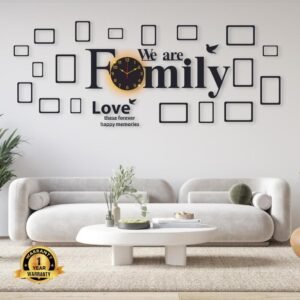 Alphabets Design Laminated Wall Clock With Backlight – Floating Wall Shelf